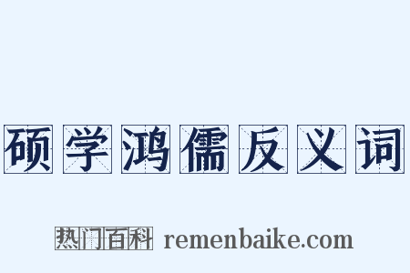 硕学鸿儒反义词是什么意思的图片